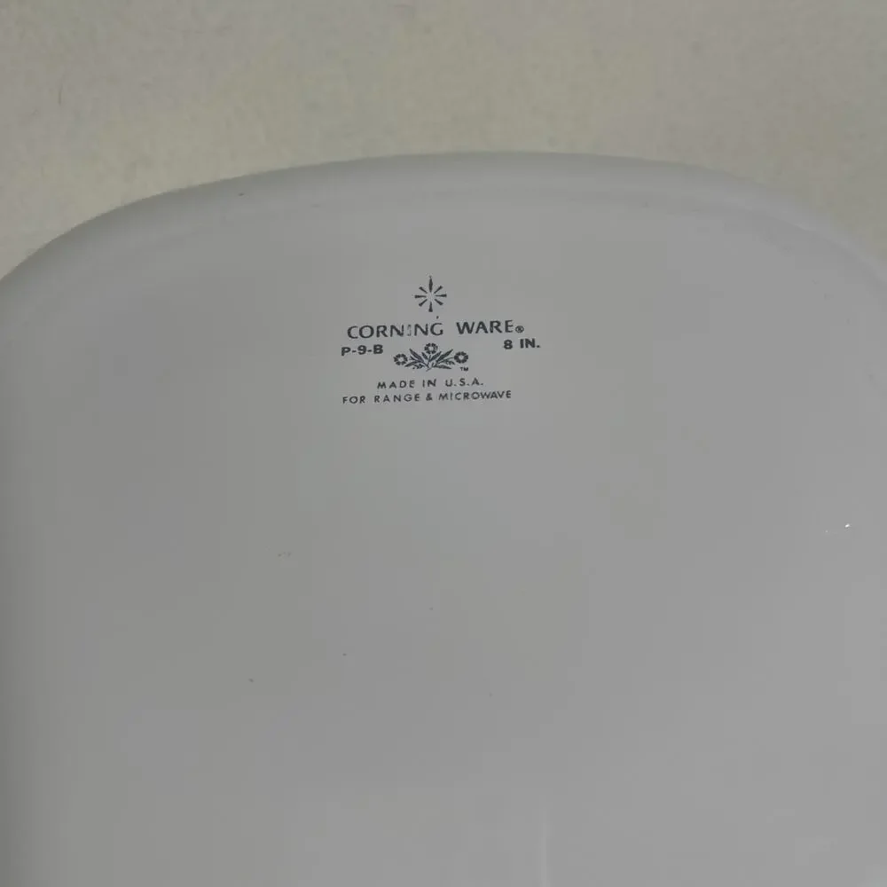 Vintage Corningware P-9-B Shell Green Medallion 8